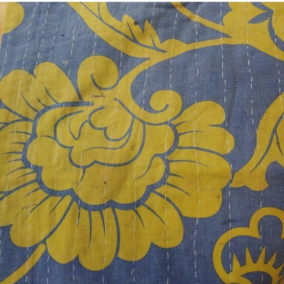 Kantha Wide Leg Pants Patch Pocket Patchwork Woman Large/XL Festival Boho #105B - Picture 10 of 12